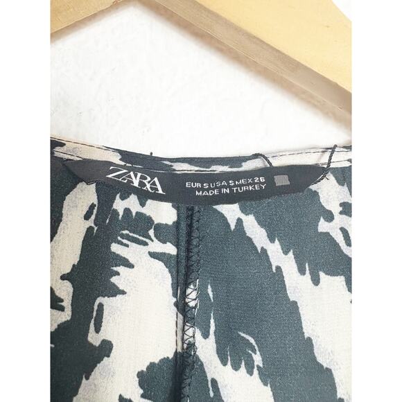 Zara Woman Satin Effect Animal Print Midi Dress Small Long Sleeve 9878/081 - Picture 5 of 13